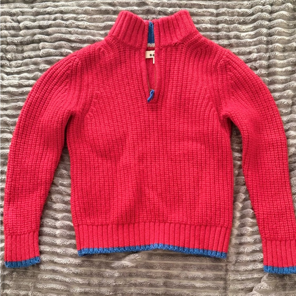 Boden Chunky Zip Through Jumper Quarter Zip Boys 6-7Y
